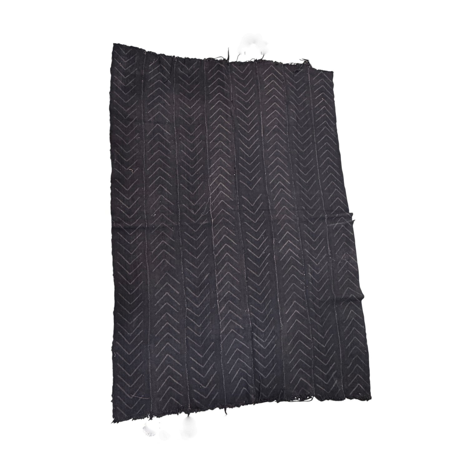 # 7384 African Black and gray  Mud Cloth Textile Mali 60" by 44"