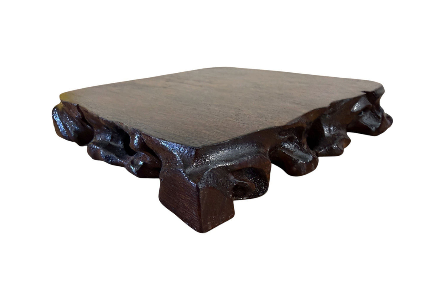 #687  Vintage Chinoiserie solid wood stand 5.5'W