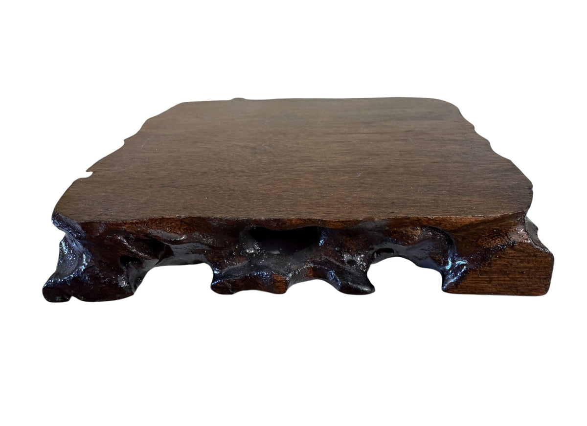 #687  Vintage Chinoiserie solid wood stand 5.5'W