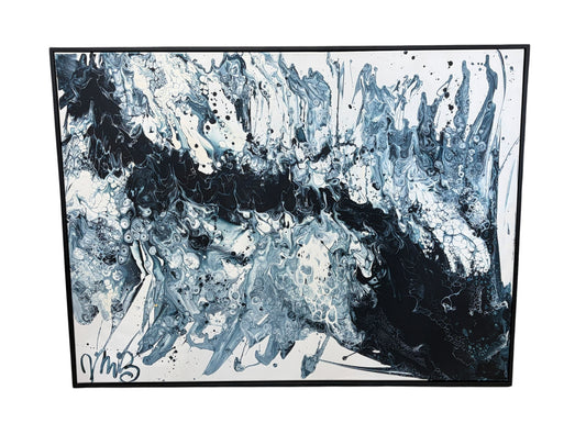 #104 Fluid Acrylic Art On Stretched Canvas On A Wood Frame 49" by 37"