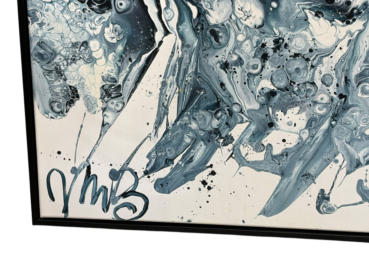 #104 Fluid Acrylic Art On Stretched Canvas On A Wood Frame 49" by 37"