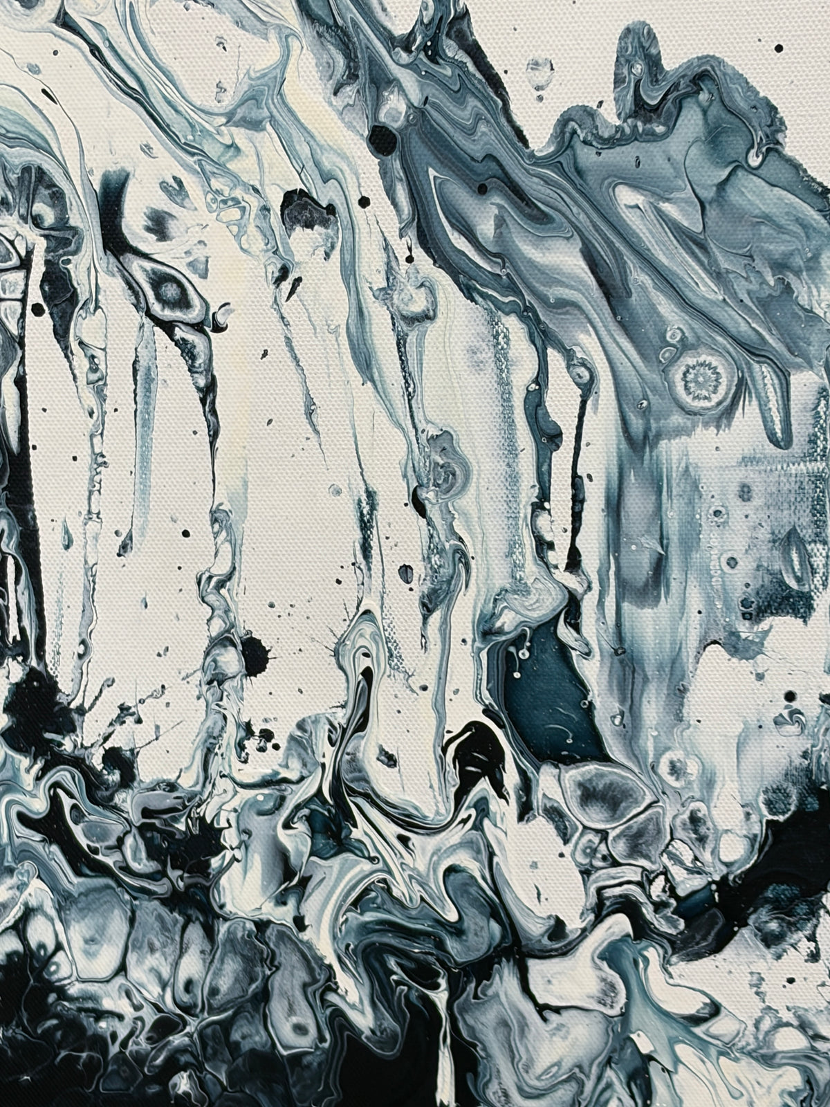 #104 Fluid Acrylic Art On Stretched Canvas On A Wood Frame 49" by 37"