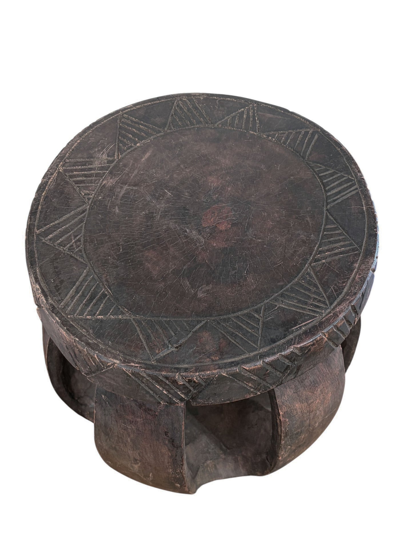 #6670 Vintage Rustic African Baga Stool Guinea-Bissau 11.5" H