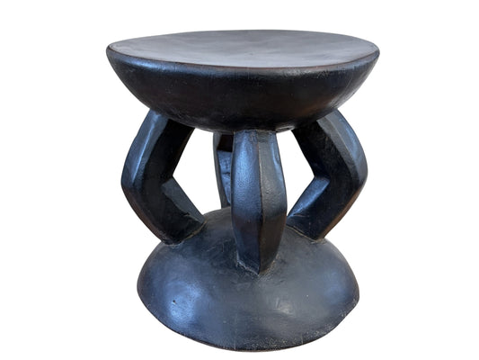 #667 African Vintage Carved Wood Milk Stool Hehe Gogo People Tanzania 11" H