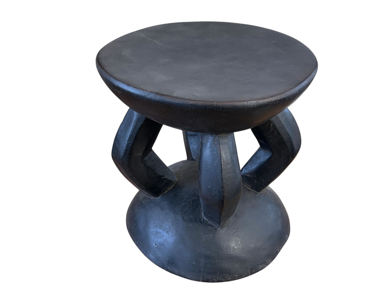 #667 African Vintage Carved Wood Milk Stool Hehe Gogo People Tanzania 11" H