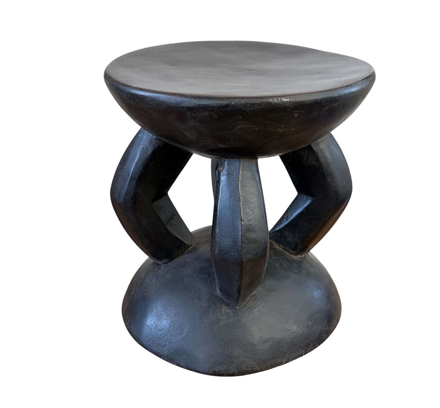 #667 African Vintage Carved Wood Milk Stool Hehe Gogo People Tanzania 11" H