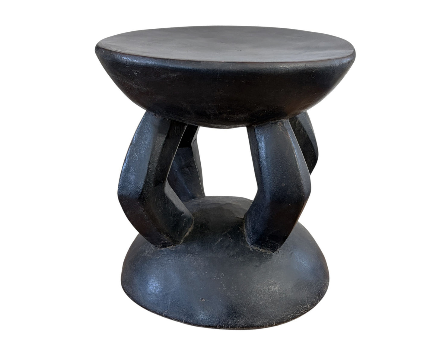 #667 African Vintage Carved Wood Milk Stool Hehe Gogo People Tanzania 11" H