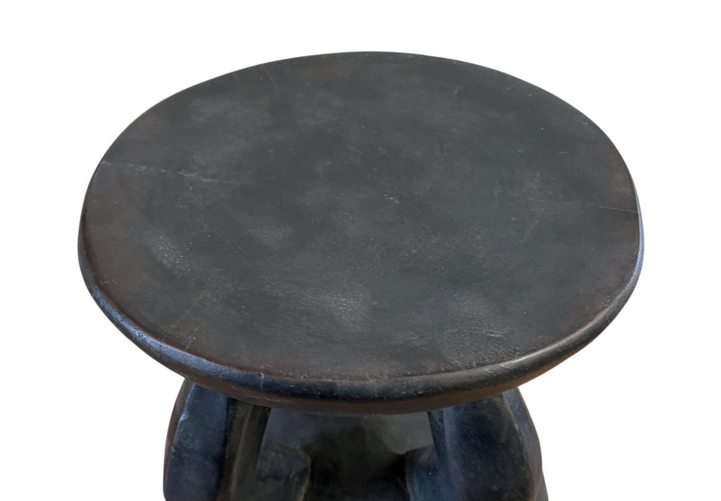 #667 African Vintage Carved Wood Milk Stool Hehe Gogo People Tanzania 11" H