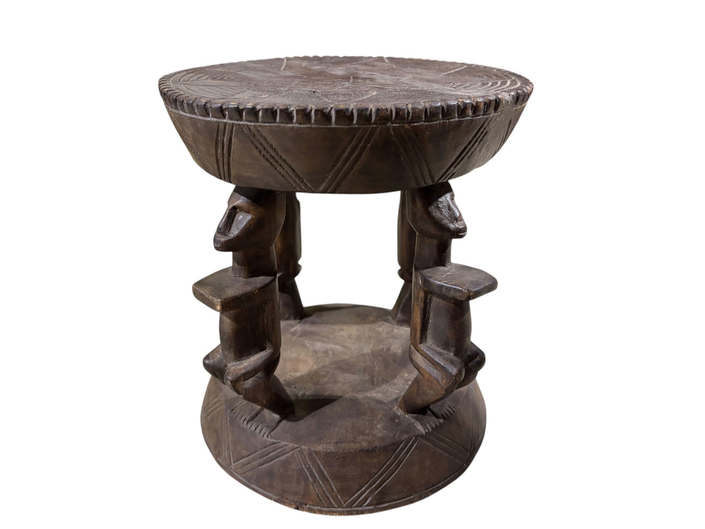 #3890 Vintage African Dogon Tribe Milk Stool, Mali 10" H