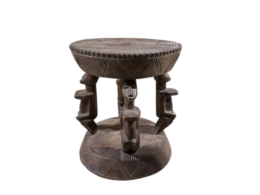 #3890 Vintage African Dogon Tribe Milk Stool, Mali 10" H