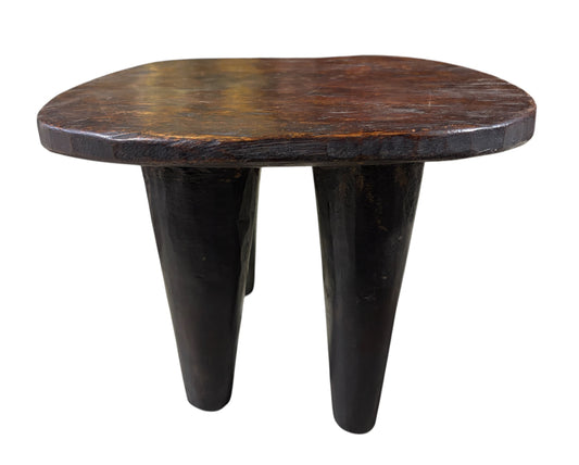 # 6654 Vintage  African Carved Wood Senufo milk Stool 13" W