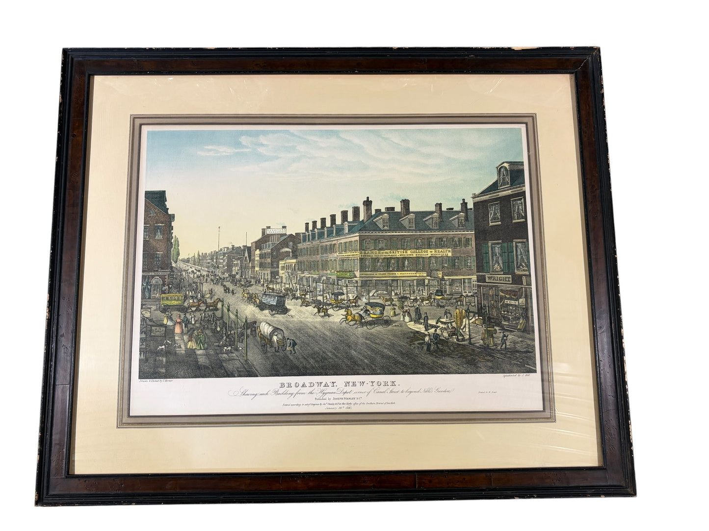 #107 lithography of 19th  Broadway Panoramic by Stanley" 39.75"W