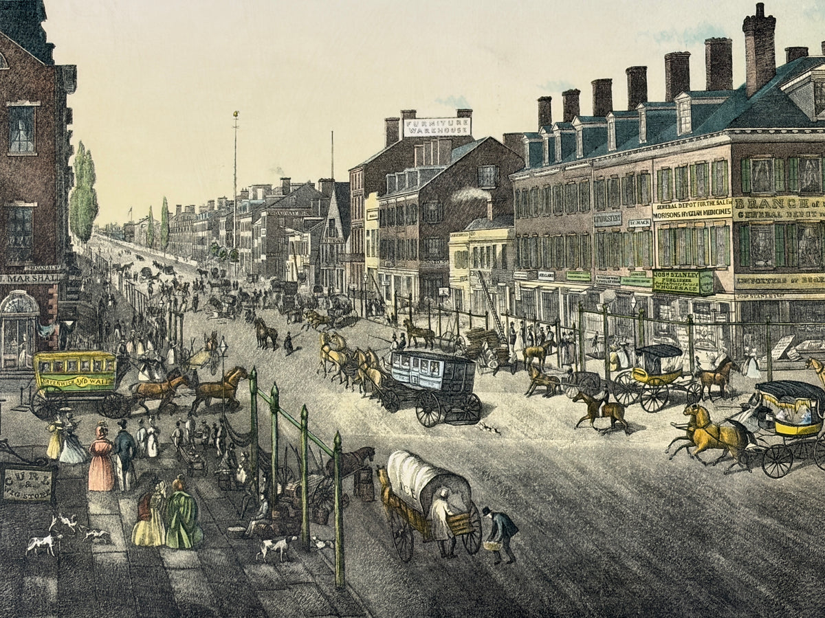 #107 lithography of 19th  Broadway Panoramic by Stanley" 39.75"W