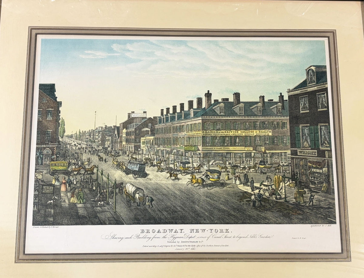 #107 lithography of 19th  Broadway Panoramic by Stanley" 39.75"W