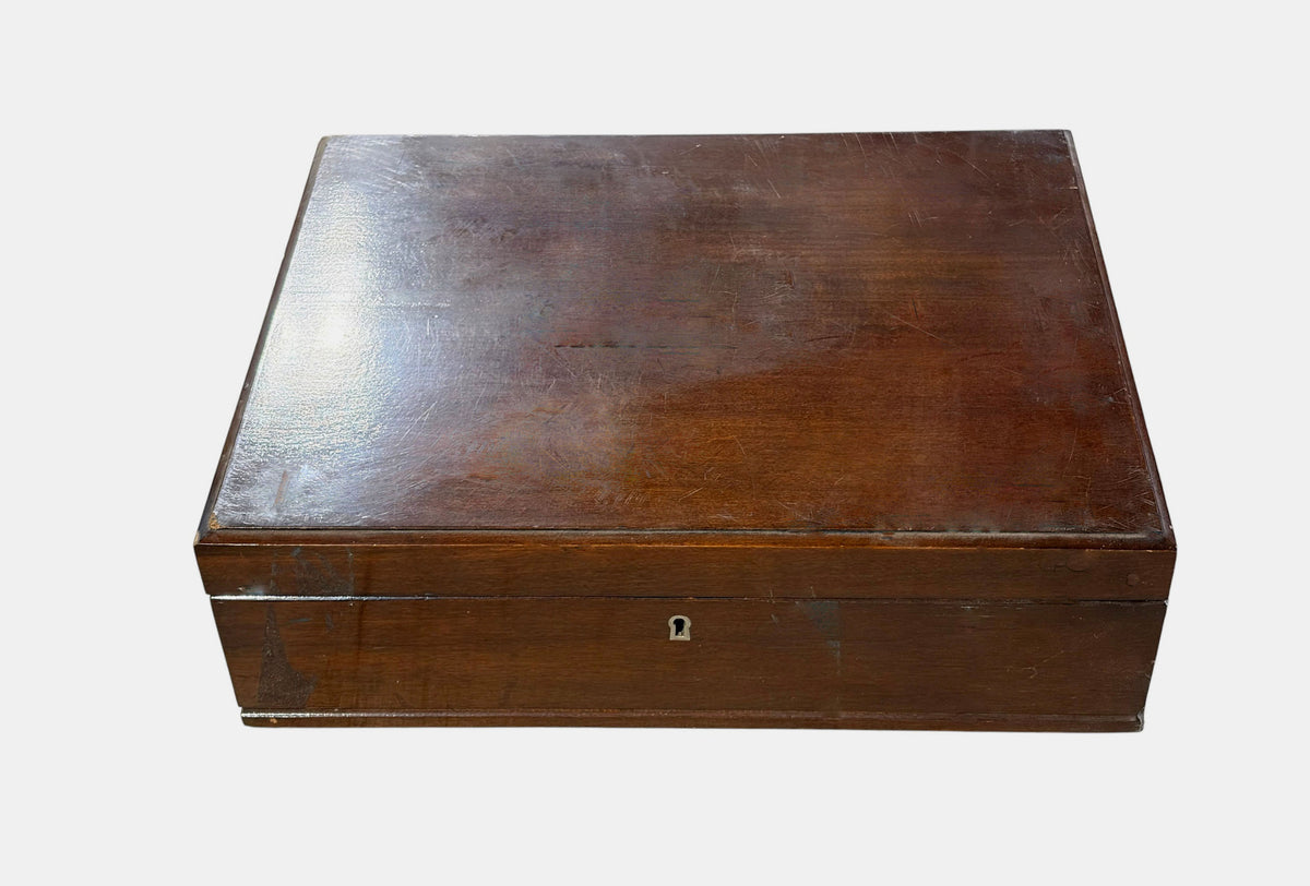 #689 Vintage Wood Silverware Flatware Storage  Box