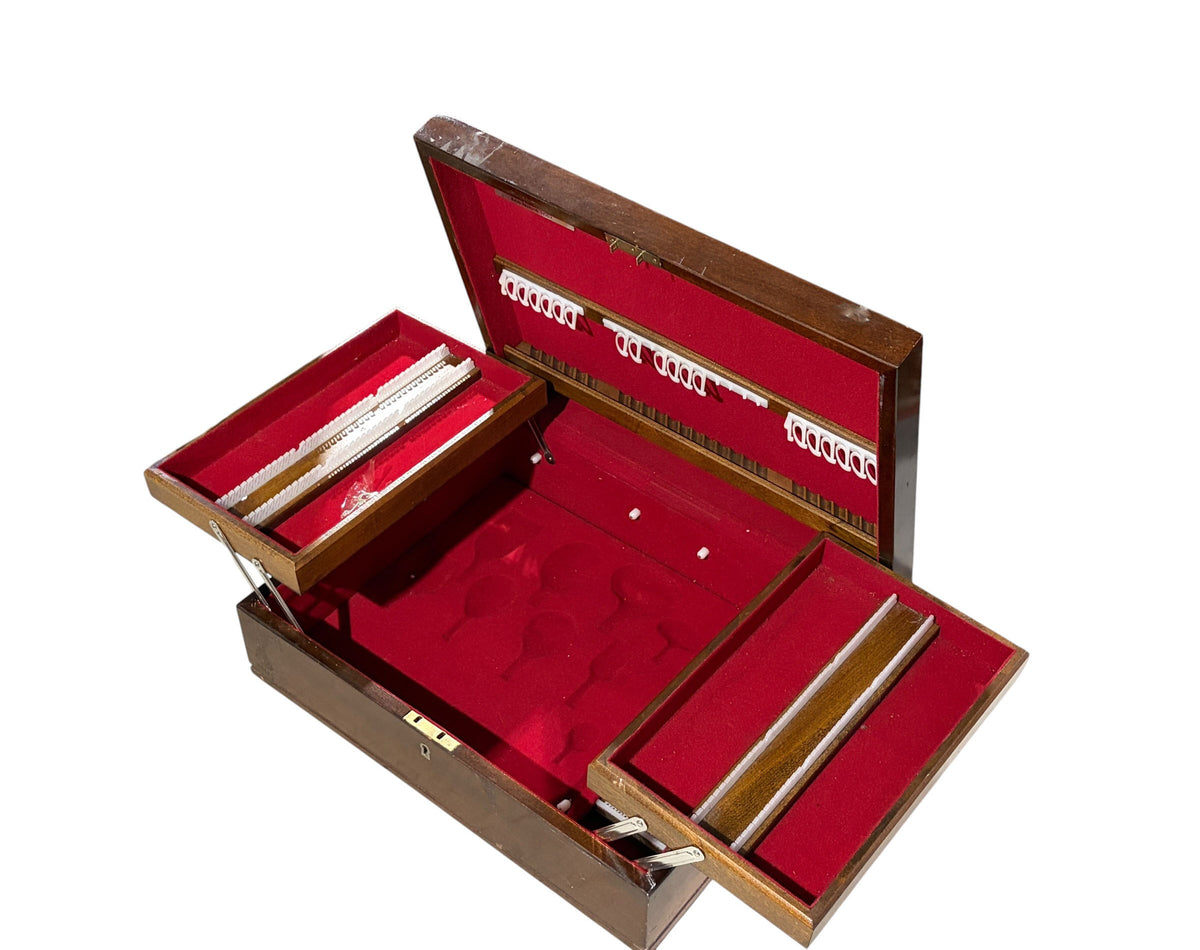 #689 Vintage Wood Silverware Flatware Storage  Box