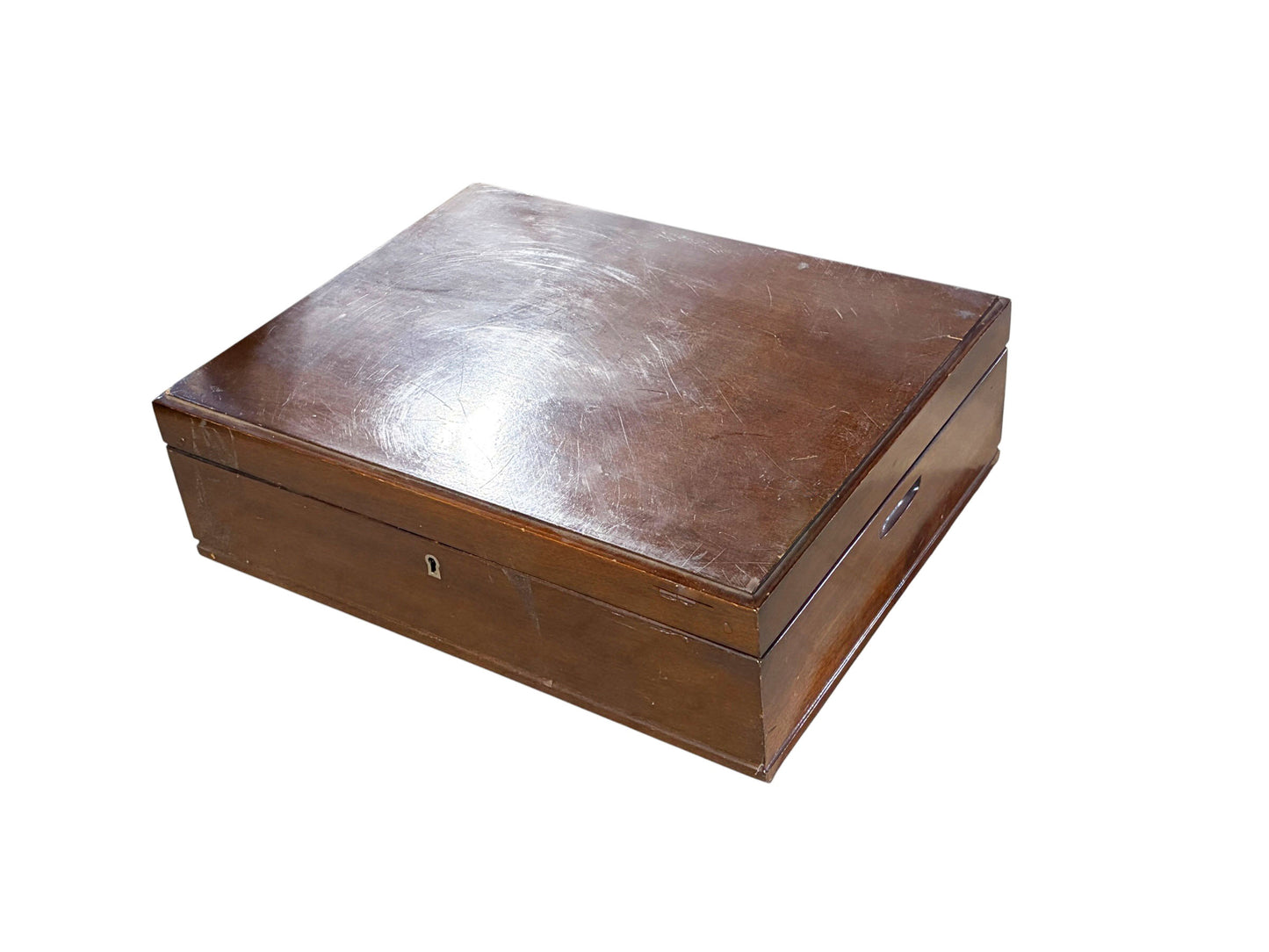 #689 Vintage Wood Silverware Flatware Storage  Box