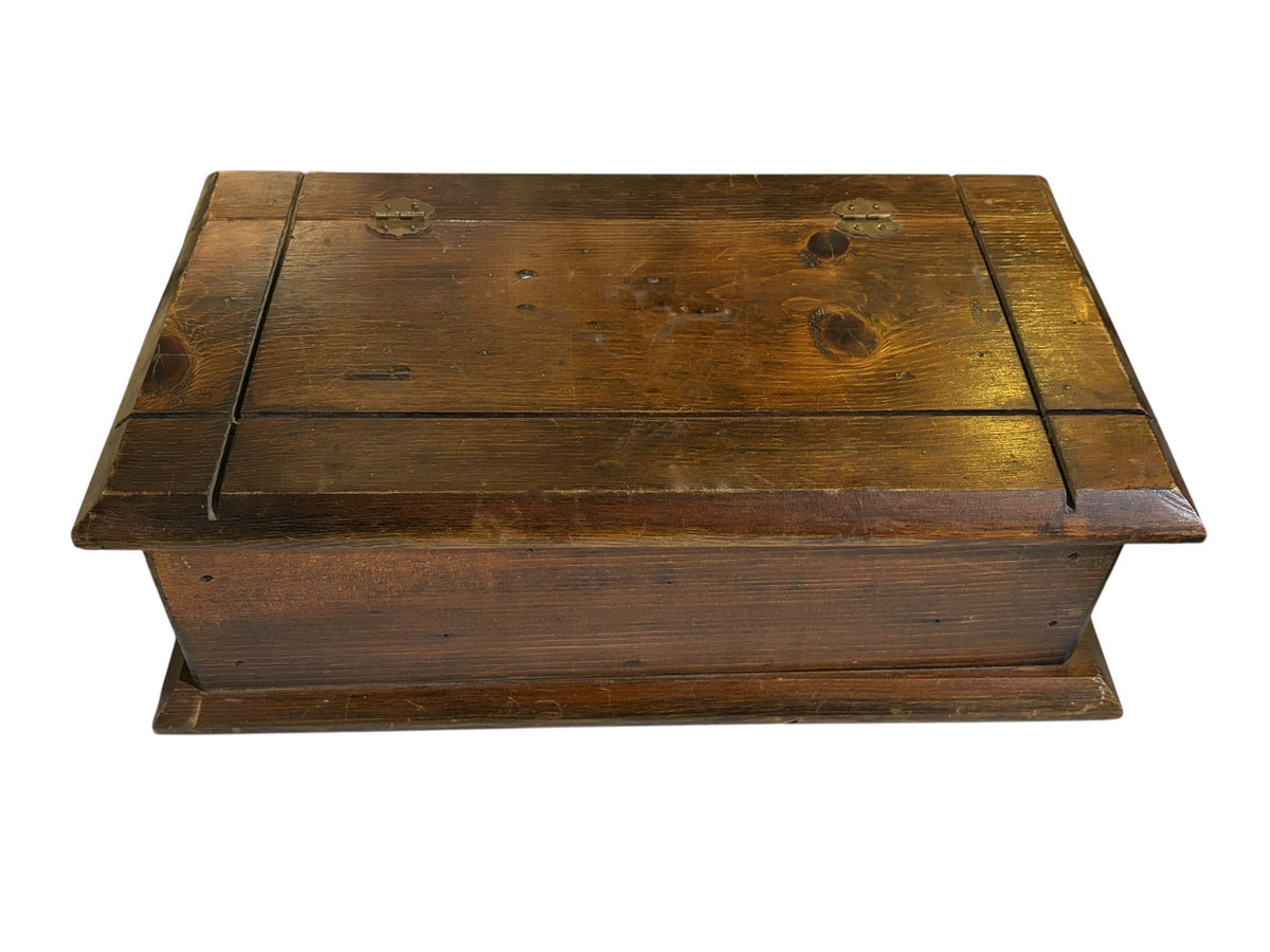 #688 Vintage Solid Wood Jewelry /Trinket Box 16" W