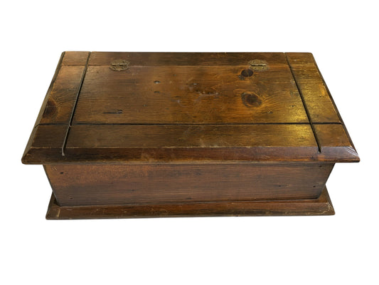 #688 Vintage Solid Wood Jewelry /Trinket Box 16" W