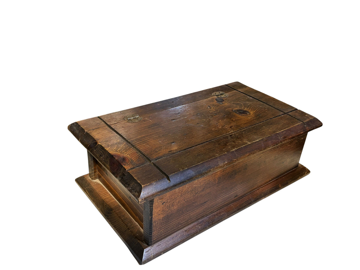 #688 Vintage Solid Wood Jewelry /Trinket Box 16" W