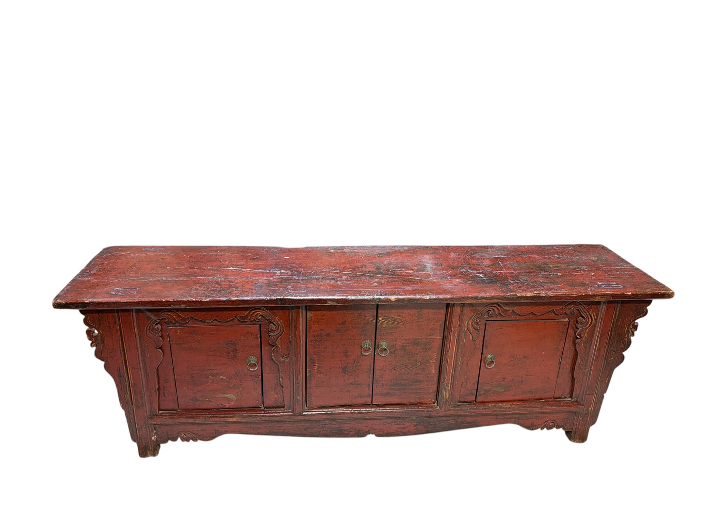 #6076 Old Chinese Altar solid wood Low /Cabinet 71" W