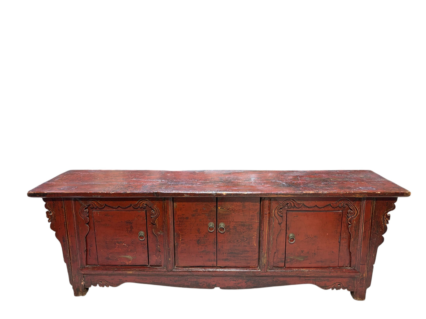#6076 Old Chinese Altar solid wood Low /Cabinet 71" W