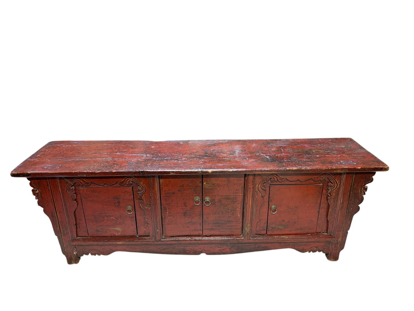 #6076 Old Chinese Altar solid wood Low /Cabinet 71" W