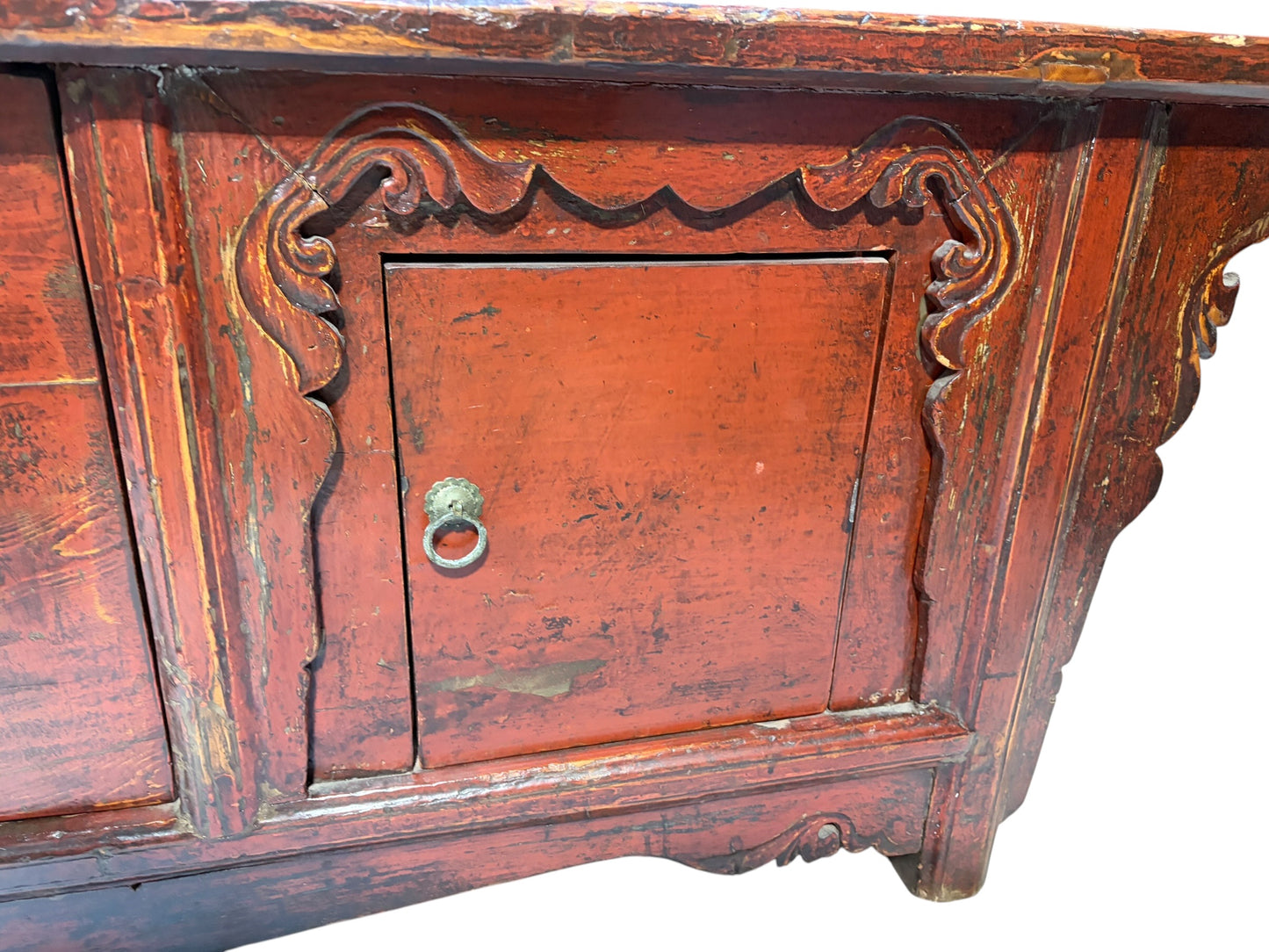 #6076 Old Chinese Altar solid wood Low /Cabinet 71" W