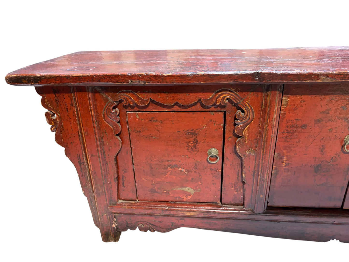 #6076 Old Chinese Altar solid wood Low /Cabinet 71" W