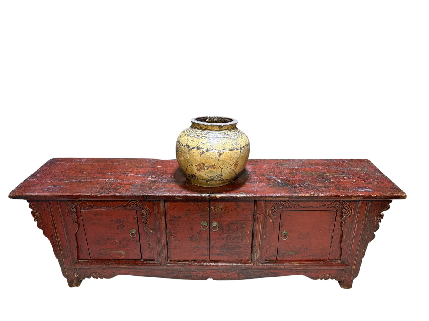 #6076 Old Chinese Altar solid wood Low /Cabinet 71" W
