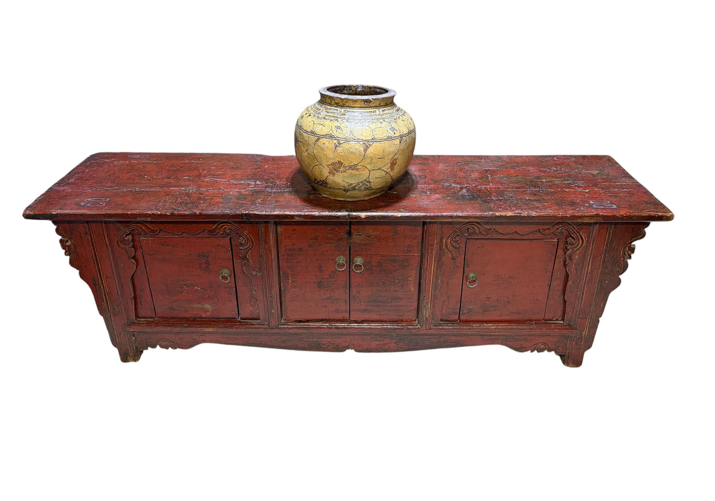 #6076 Old Chinese Altar solid wood Low /Cabinet 71" W