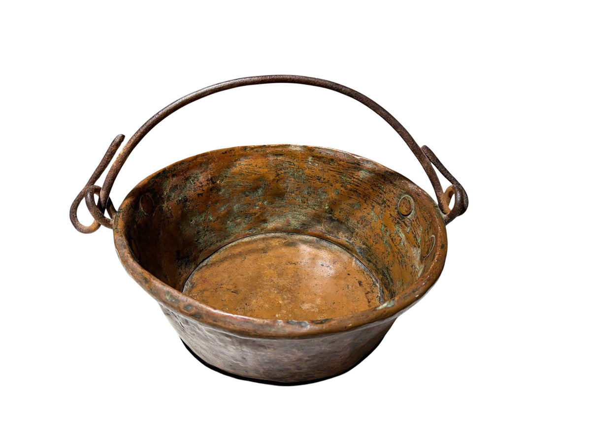 #6738 Great Old French Copper  Pan w/handle  16" W