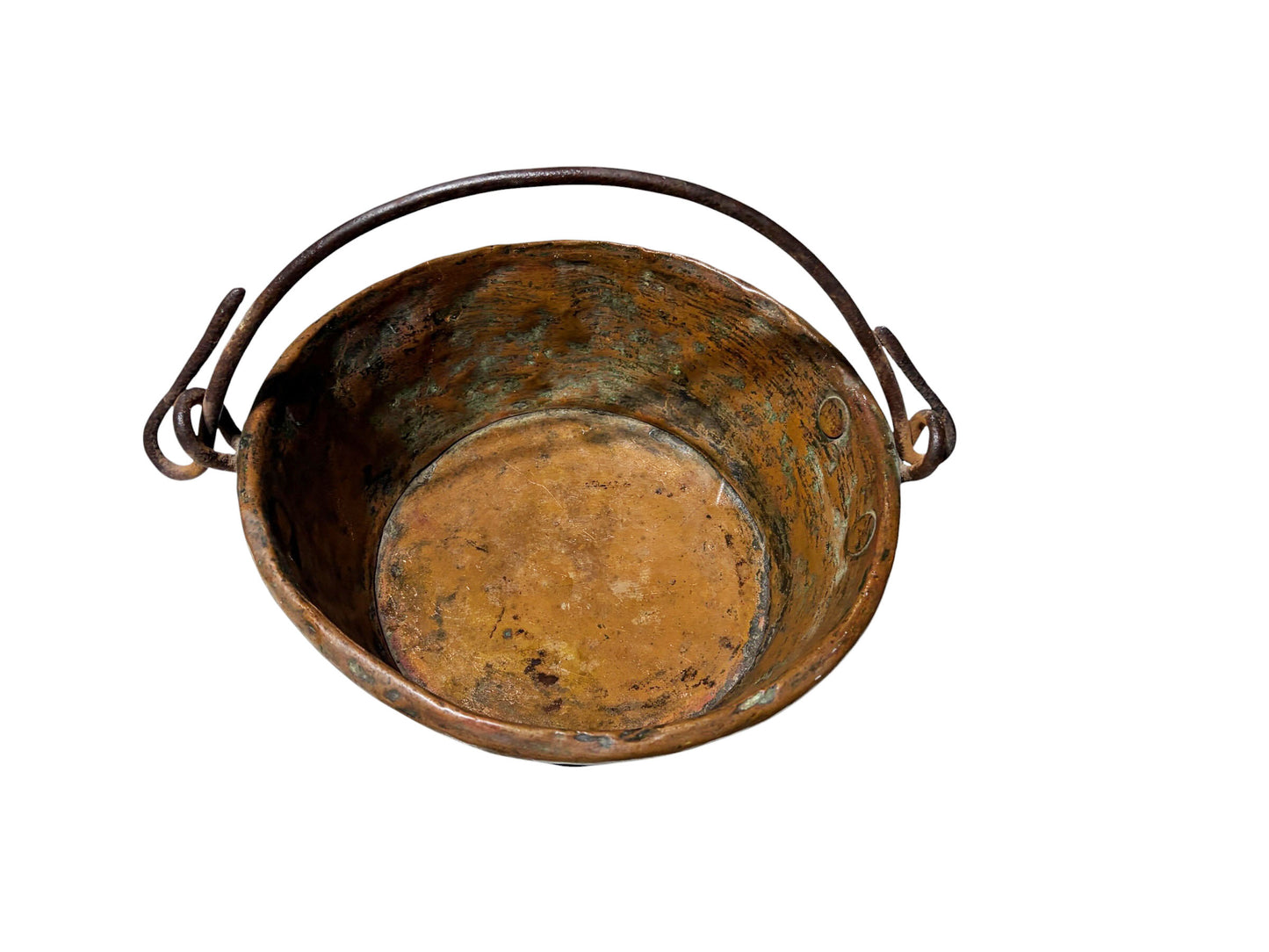 #6738 Great Old French Copper  Pan w/handle  16" W