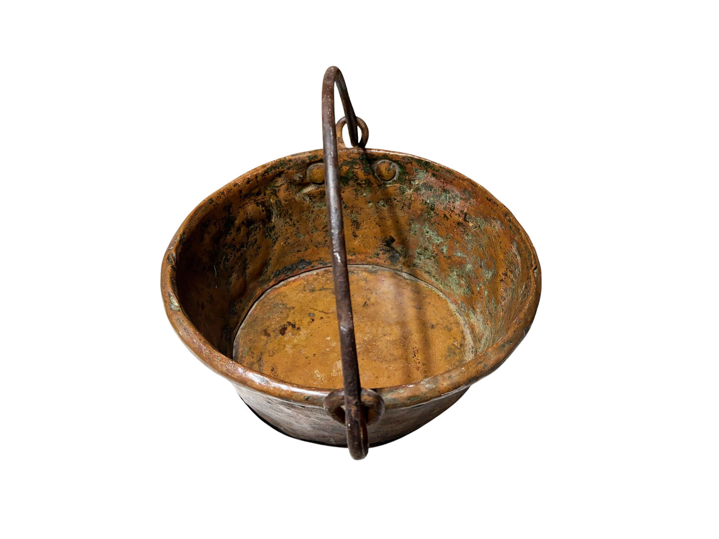 #6738 Great Old French Copper  Pan w/handle  16" W