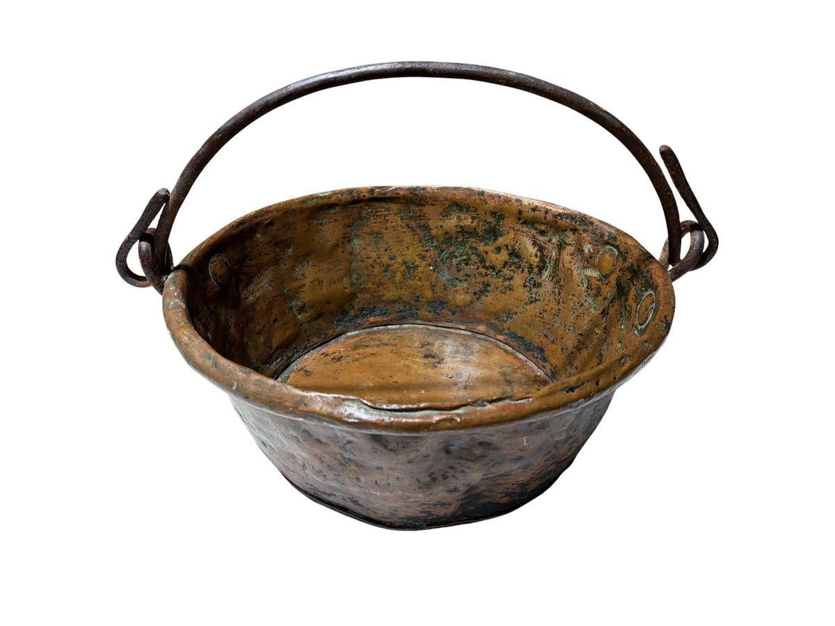 #6738 Great Old French Copper  Pan w/handle  16" W