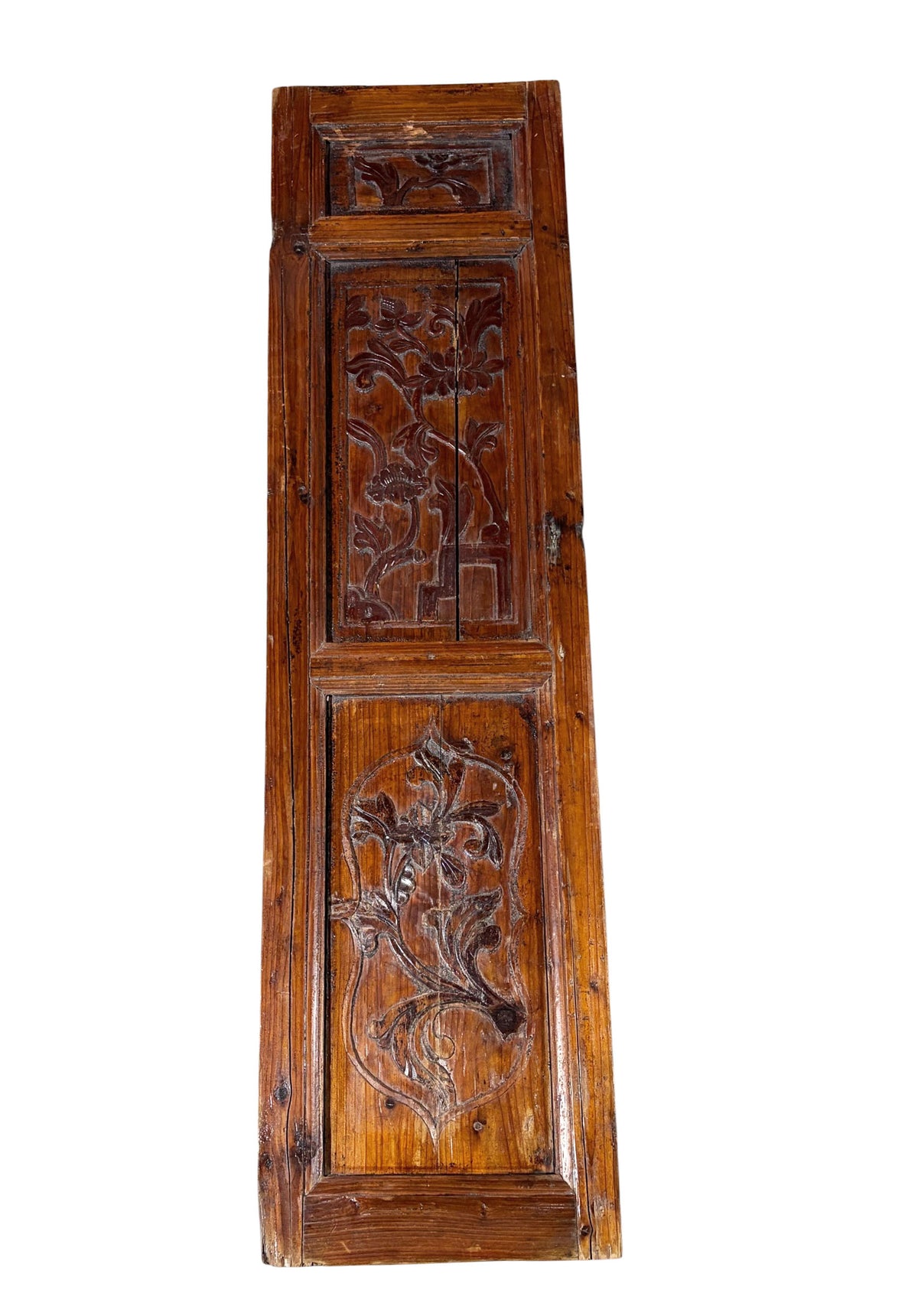 #10 Antique Chinoiserie  Wooden Wall Hanging Panel  49.5" H