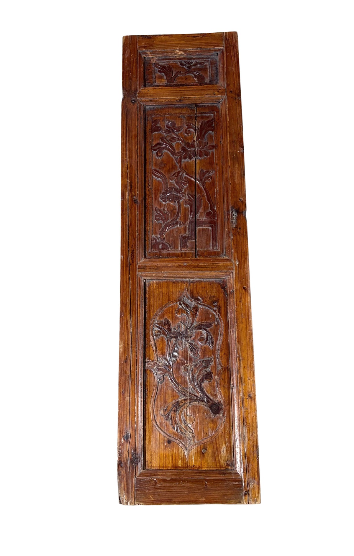 #10 Antique Chinoiserie  Wooden Wall Hanging Panel  49.5" H