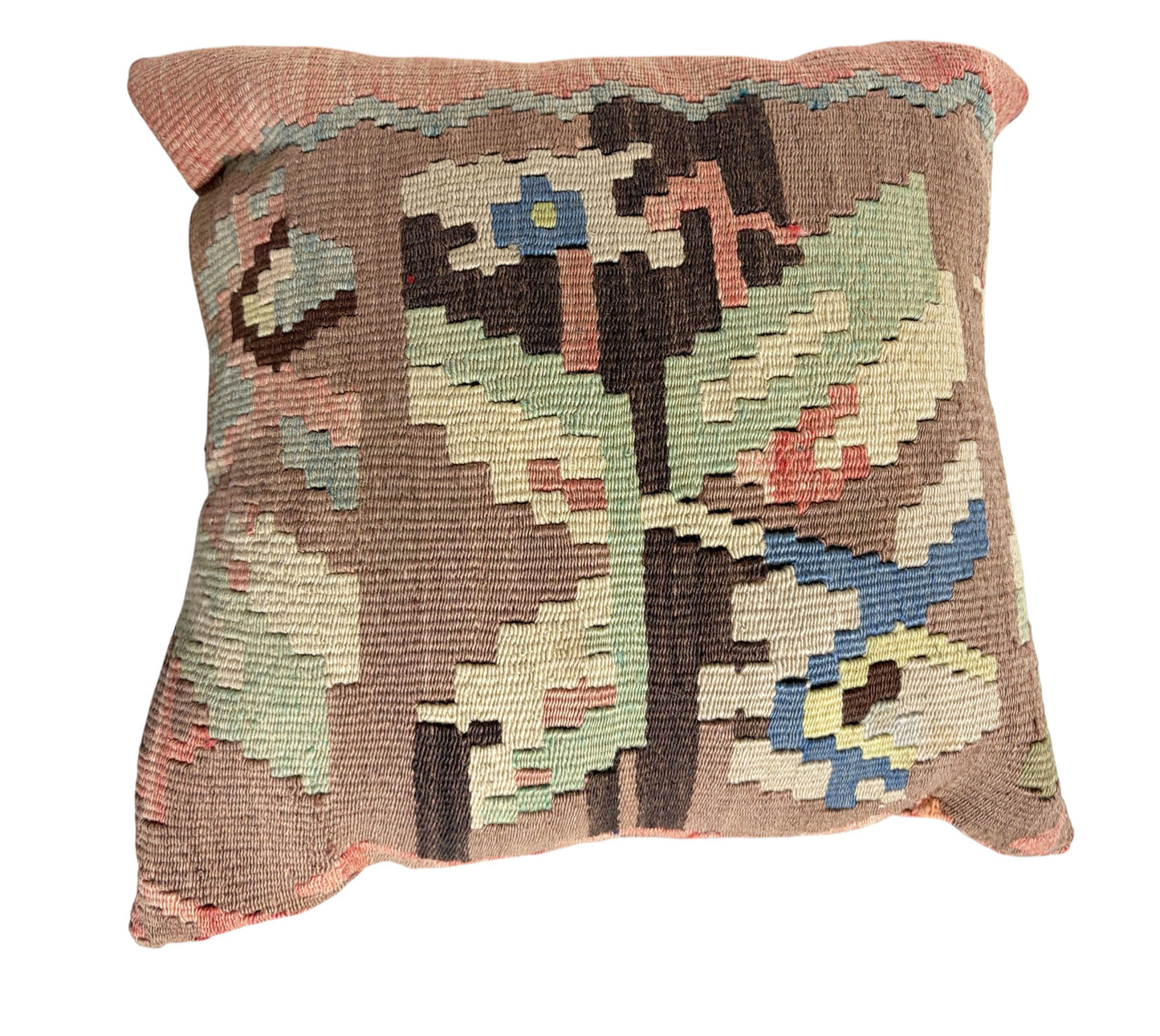 # 1589 Superb Vintage  Tribal Kilim Pillow Cover 16 by 16"