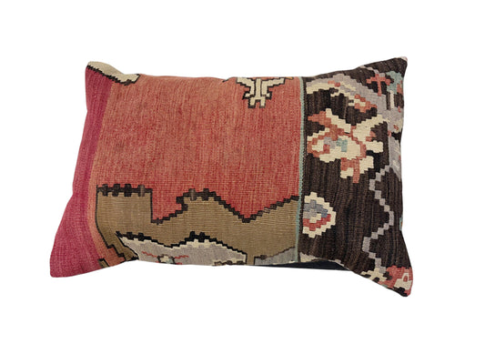# 7362 Superb Custom Made Old Turkish  Tribal Kilim Pillow Cover 16" by 24"