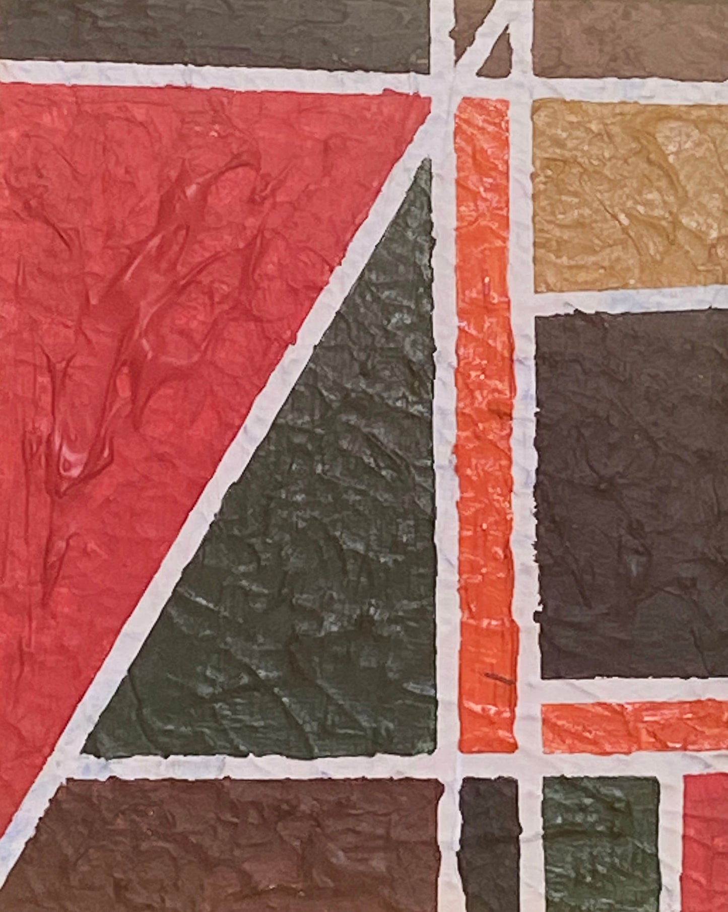 #79 Acrylic on  Wood  Abstract "Les Fenêtres" Yjr Framed