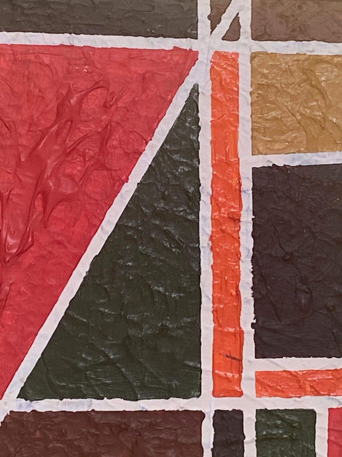 #79 Acrylic on  Wood  Abstract "Les Fenêtres" Yjr Framed