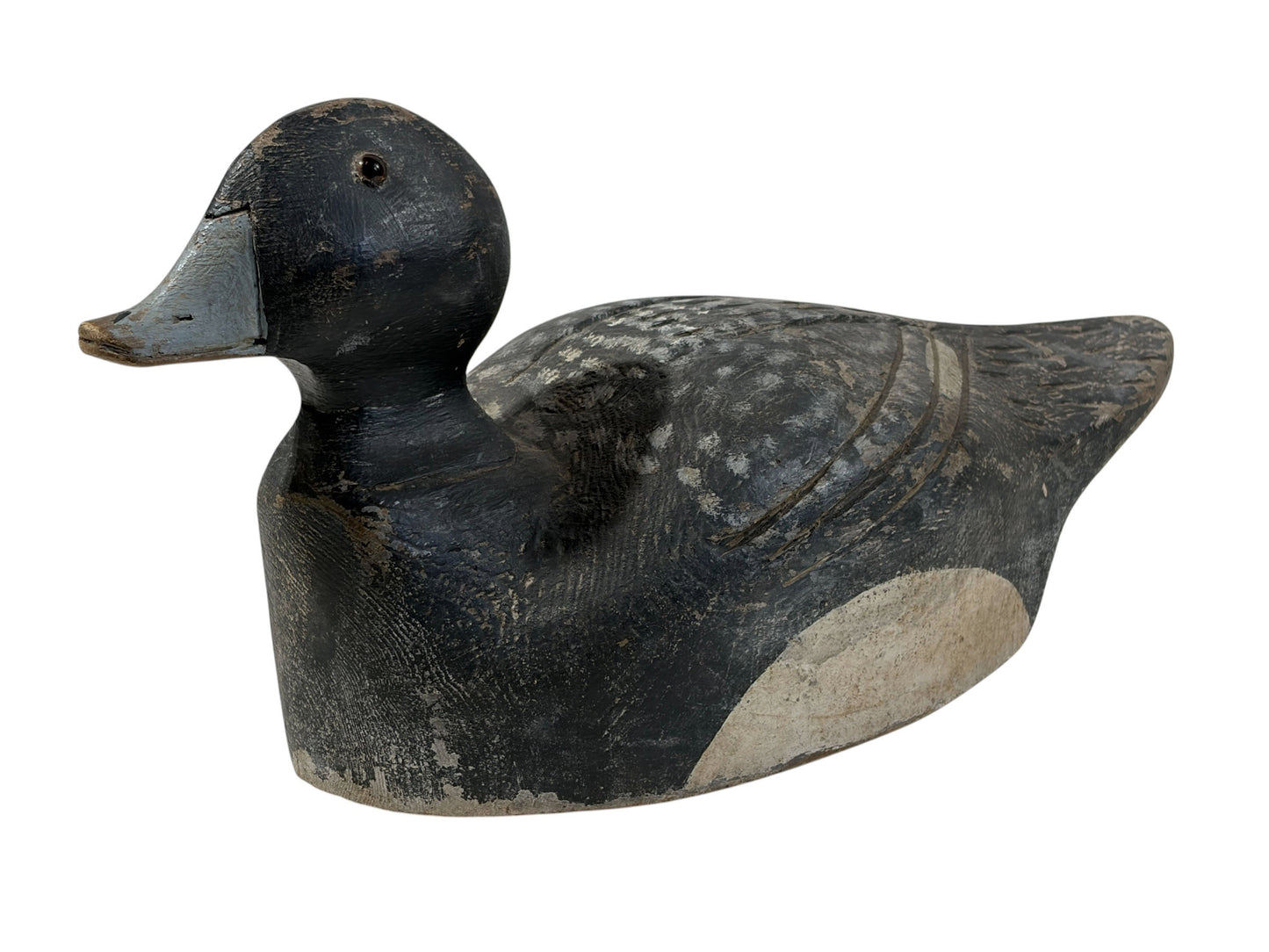 #6859 Vintage 20th century Hand Carved & Painted Old  Bluebill   Duck Decoy
