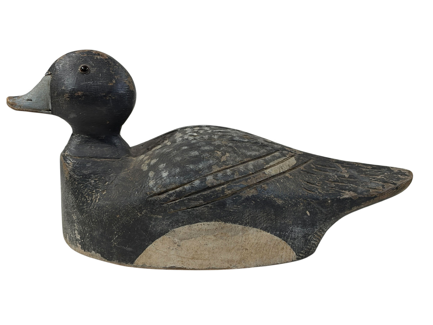 #6859 Vintage 20th century Hand Carved & Painted Old  Bluebill   Duck Decoy