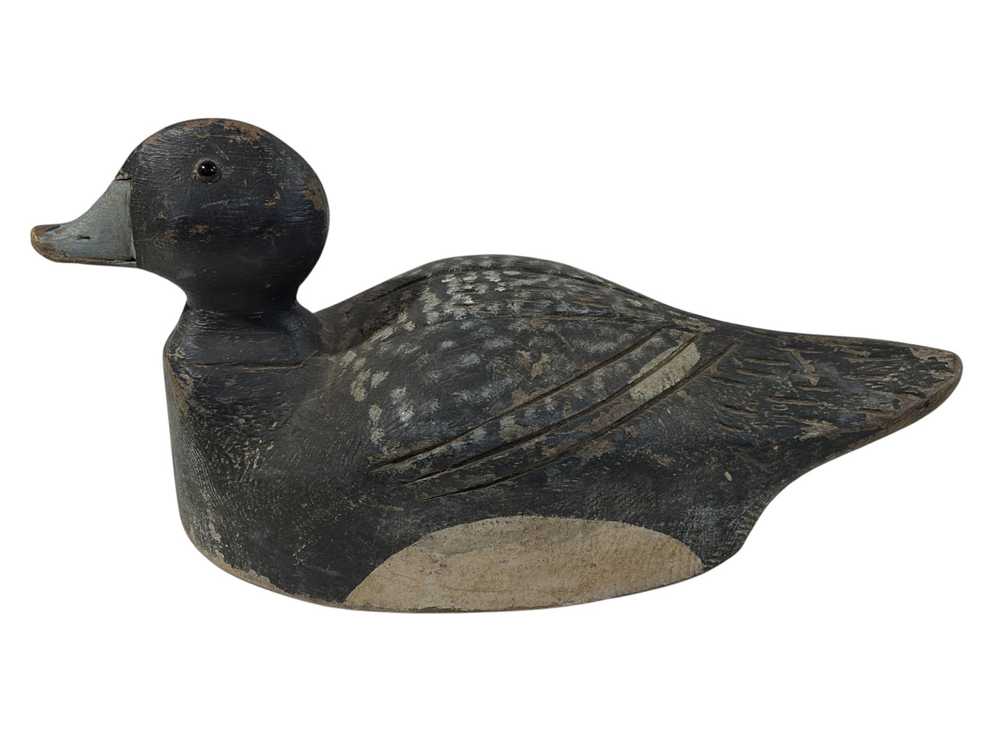 #6859 Vintage 20th century Hand Carved & Painted Old  Bluebill   Duck Decoy