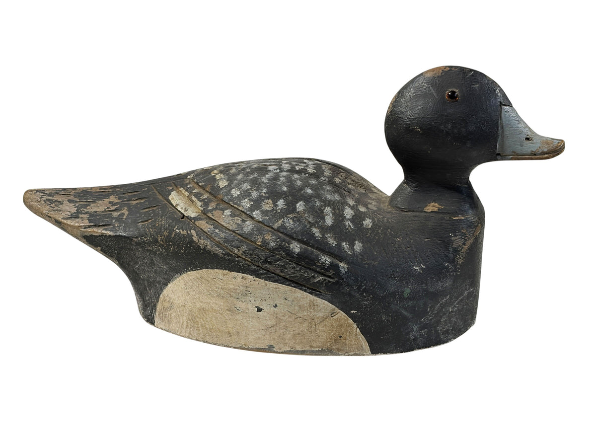 #6859 Vintage 20th century Hand Carved & Painted Old  Bluebill   Duck Decoy