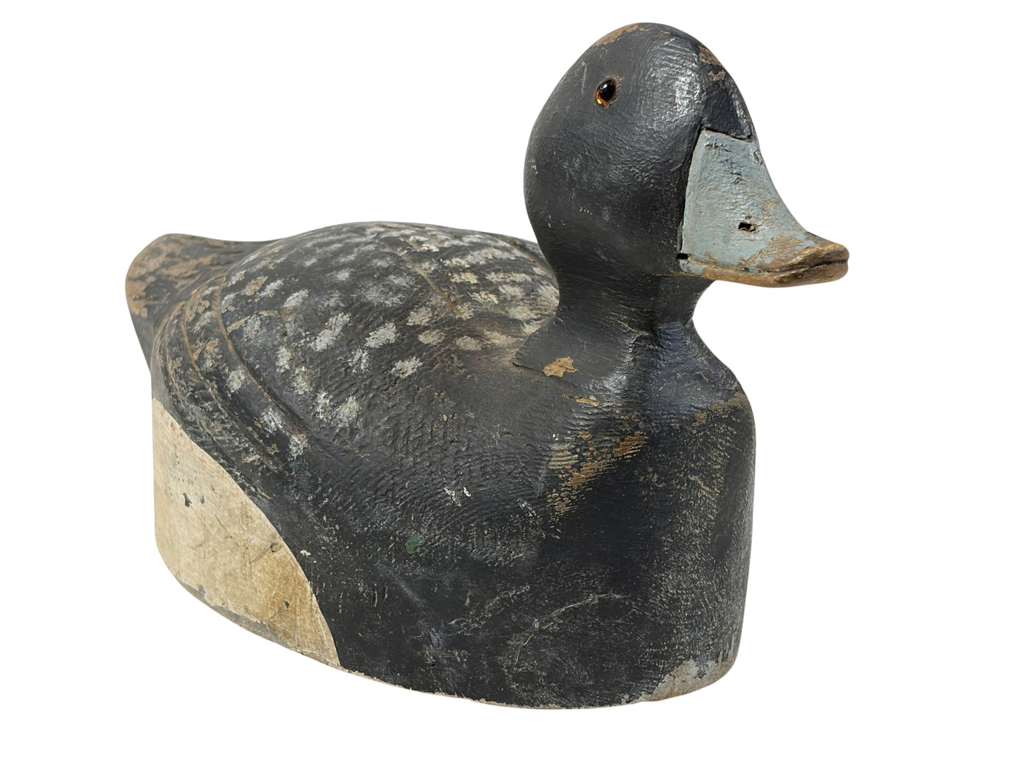 #6859 Vintage 20th century Hand Carved & Painted Old  Bluebill   Duck Decoy