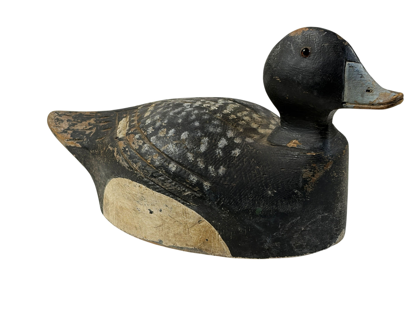 #6859 Vintage 20th century Hand Carved & Painted Old  Bluebill   Duck Decoy