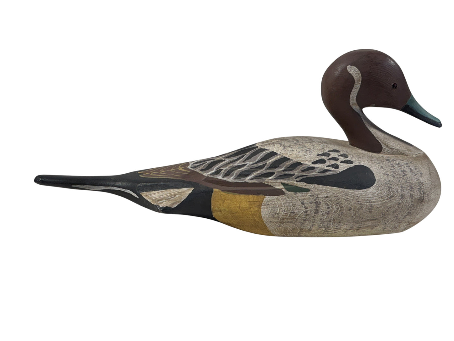 #6855 Vintage 20th century Hand Carved & Painted Old Pintail Duck Decoy