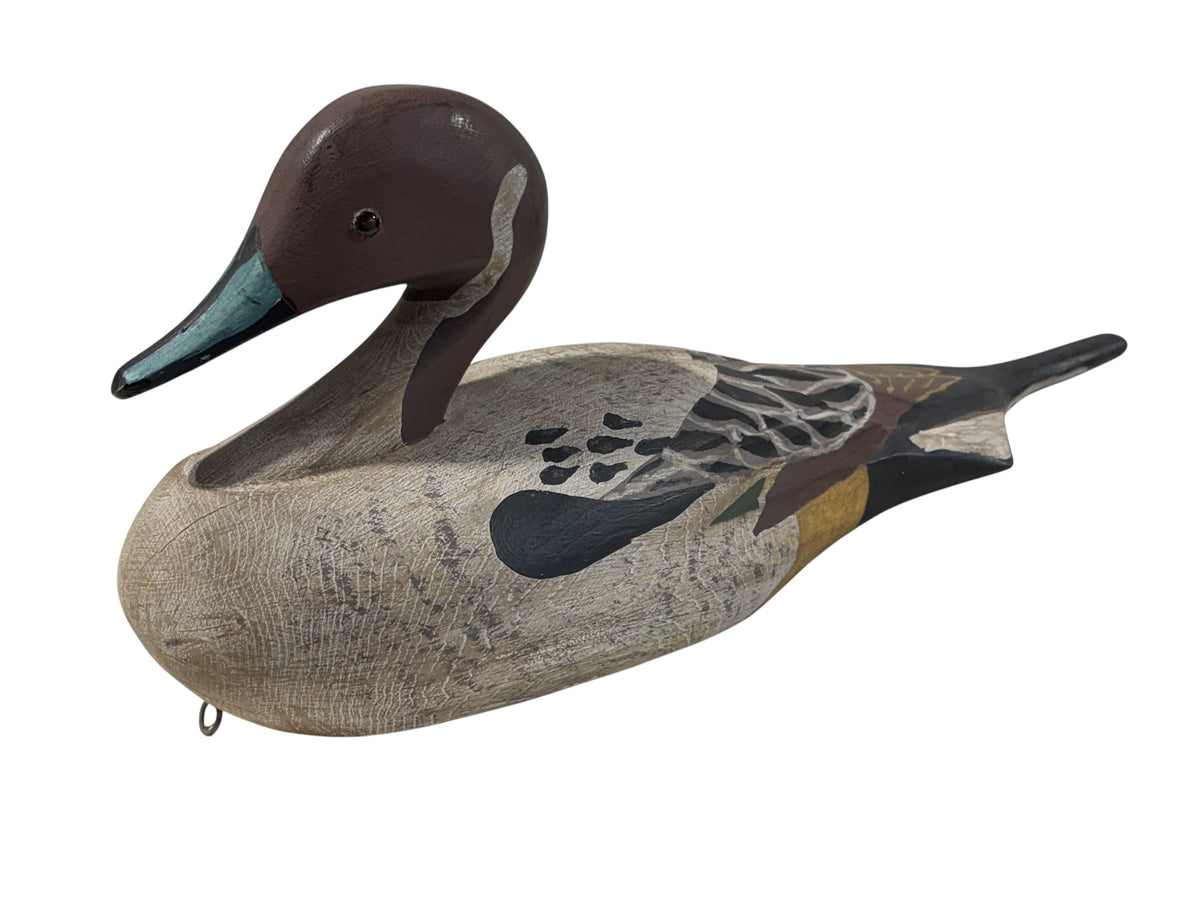 #6855 Vintage 20th century Hand Carved & Painted Old Pintail Duck Decoy