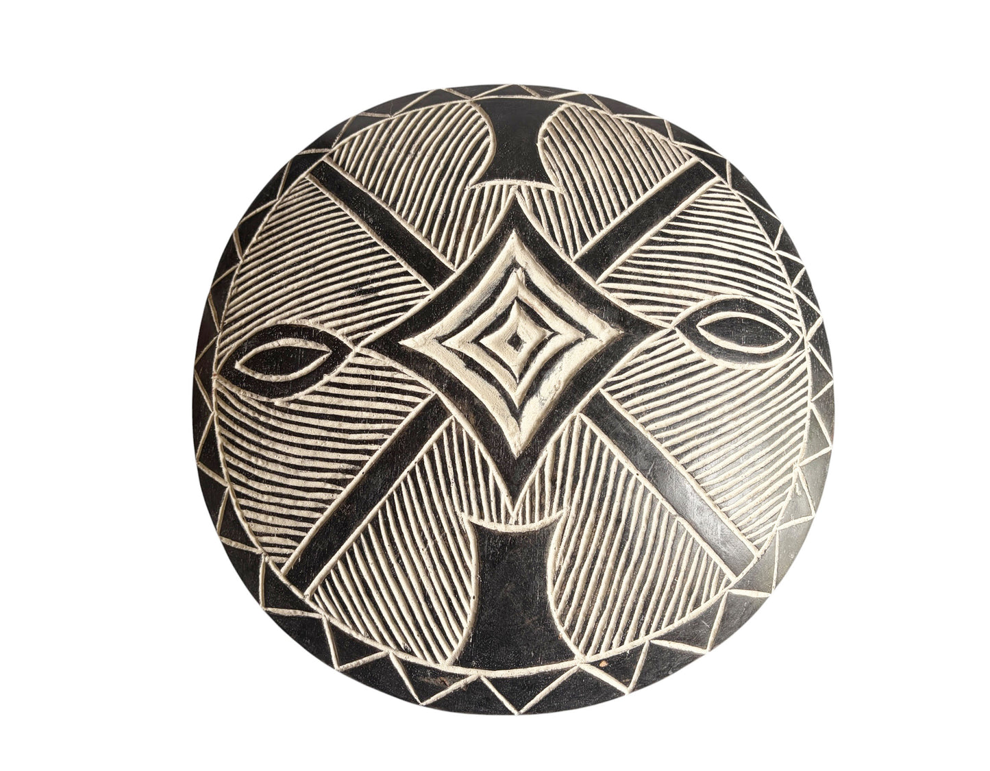 #1240 Vintage  African Bamileke Tribe Shield Cameroon 17.25 " D